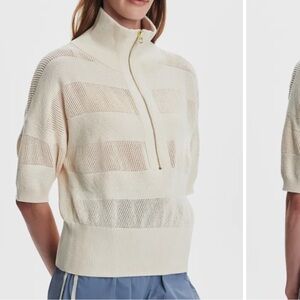 NEW Varley Kembria Mesh Stripe Half Zip Top SMALL